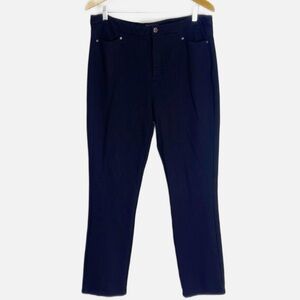 NYDJ stretch knit skinny black pants 16